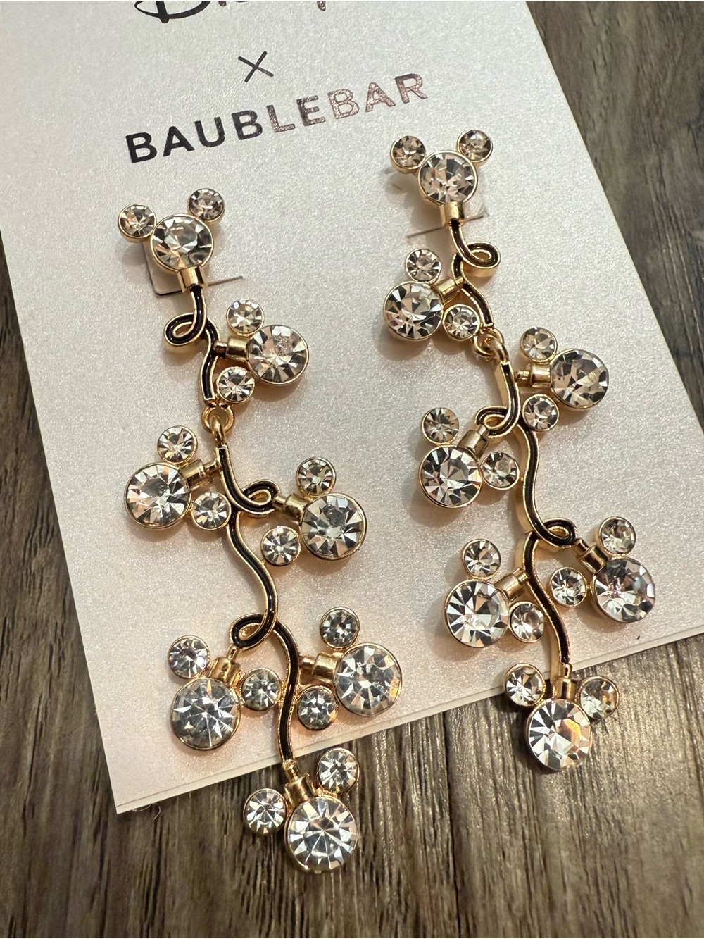 Disney x BaubleBar Mickey Mouse Clear Christmas Lights Drop Earrings - Picture 2 of 3